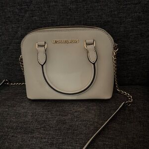 Michael Kors Beige Crossbody Bag with Gold Accents